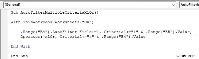 VBA เพื่อกรองอัตโนมัติพร้อมหลายเกณฑ์ในฟิลด์เดียวกันใน Excel (4 วิธี)