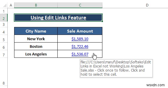 [แก้ไข:] แก้ไขลิงก์ใน Excel ไม่ทำงาน