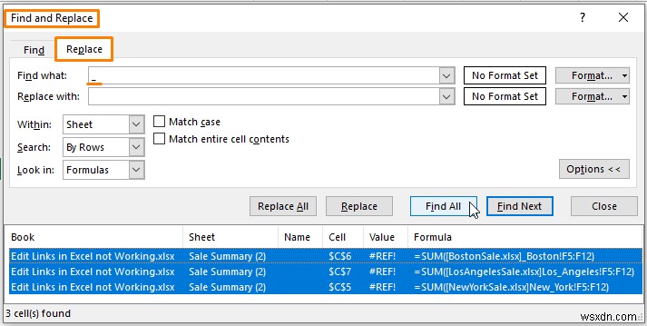 [แก้ไข:] แก้ไขลิงก์ใน Excel ไม่ทำงาน