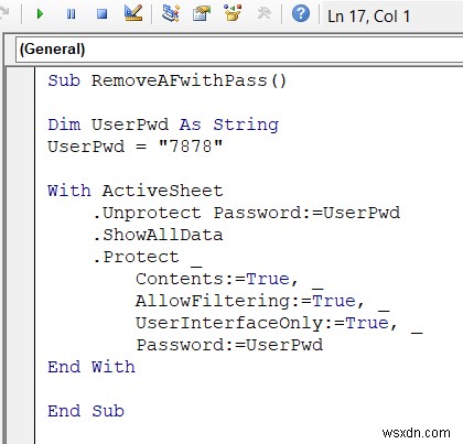 Excel VBA:ลบตัวกรองอัตโนมัติหากมีอยู่ (7 ตัวอย่าง)