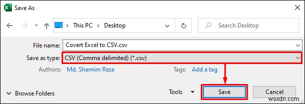 แปลง Excel เป็นไฟล์ CSV ที่คั่นด้วยจุลภาค (2 วิธีง่ายๆ)