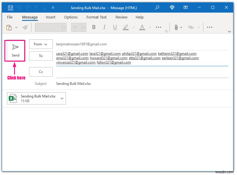 วิธีการส่งอีเมลจำนวนมากจาก Outlook โดยใช้ Excel (3 วิธี)
