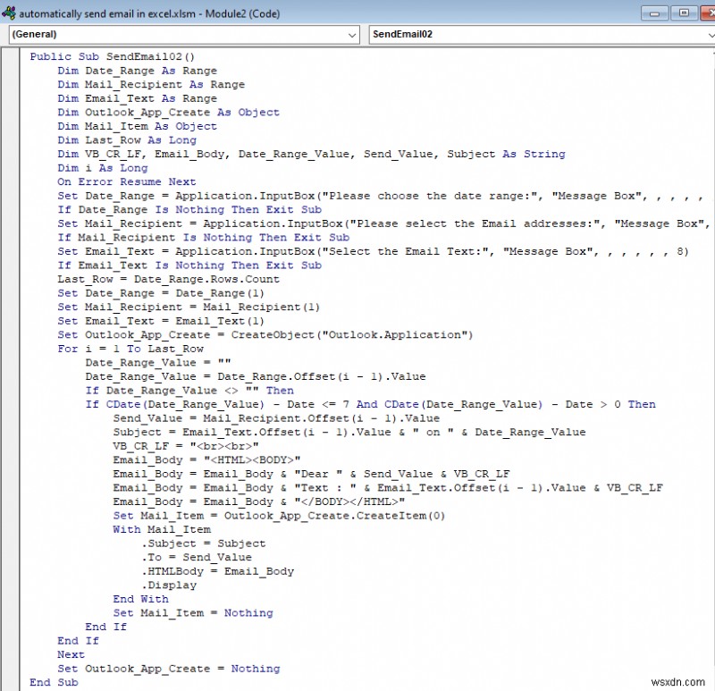 วิธีการส่งอีเมลโดยอัตโนมัติจาก Excel ตามวันที่