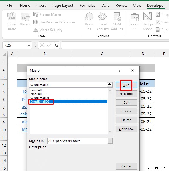 วิธีการส่งอีเมลโดยอัตโนมัติจาก Excel ตามวันที่