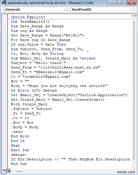 วิธีการส่งอีเมลโดยอัตโนมัติจาก Excel ตามวันที่