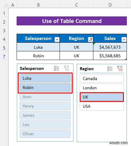 วิธีการแทรกตัวแบ่งส่วนข้อมูลโดยไม่ใช้ Pivot Table ใน Excel