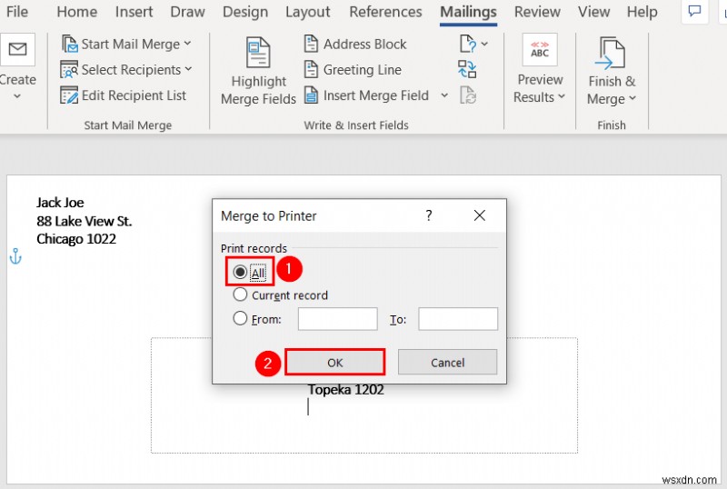 Mail Merge จาก Excel ไปยัง Word Envelopes (2 วิธีง่ายๆ)