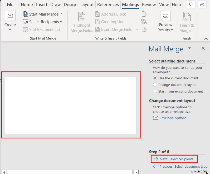 Mail Merge จาก Excel ไปยัง Word Envelopes (2 วิธีง่ายๆ)