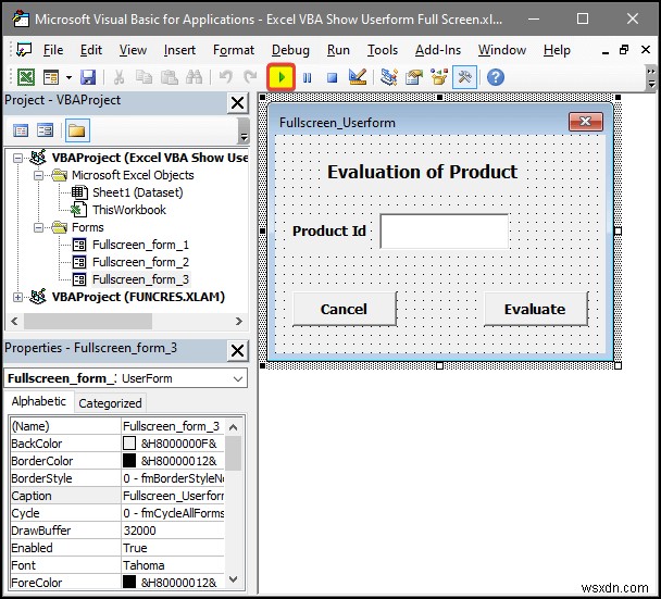 Excel VBA:แสดง Userform แบบเต็มหน้าจอ (4 วิธีง่ายๆ)