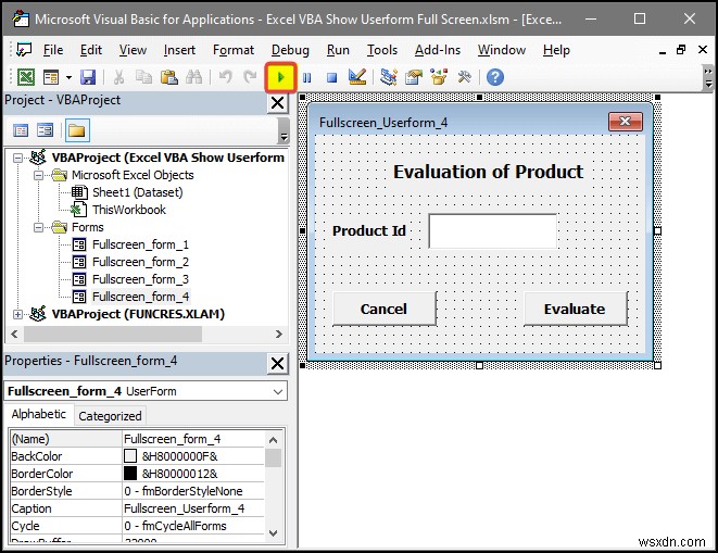 Excel VBA:แสดง Userform แบบเต็มหน้าจอ (4 วิธีง่ายๆ)