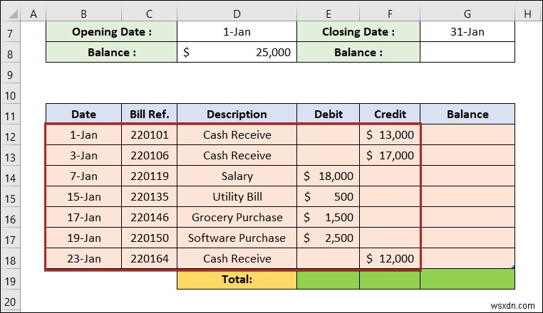 วิธีการสร้างบัญชีแยกประเภทใน Excel (ด้วยขั้นตอนง่ายๆ)