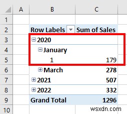 สร้างลำดับชั้นวันที่ในตาราง Pivot ของ Excel (พร้อมขั้นตอนง่ายๆ)