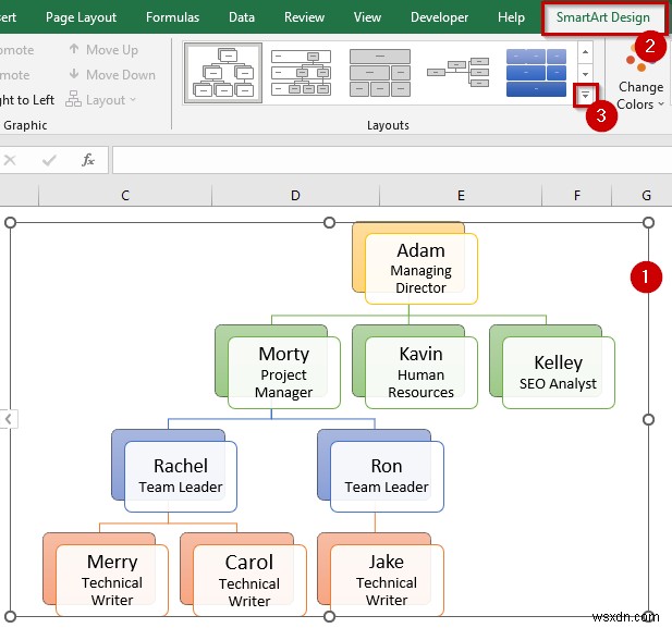 วิธีการสร้างแผนภูมิลำดับชั้นใน Excel (3 วิธีง่ายๆ)