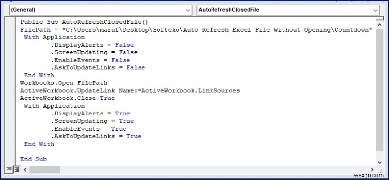 วิธีการรีเฟรชไฟล์ Excel อัตโนมัติโดยไม่ต้องเปิด (2 วิธีง่ายๆ)