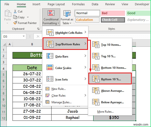 วิธีการใช้การจัดรูปแบบตามเงื่อนไขประเภทต่างๆ ใน ​​Excel