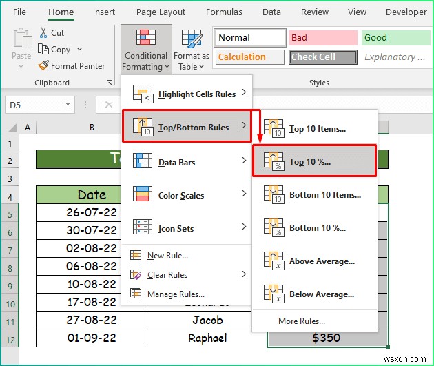 วิธีการใช้การจัดรูปแบบตามเงื่อนไขประเภทต่างๆ ใน ​​Excel
