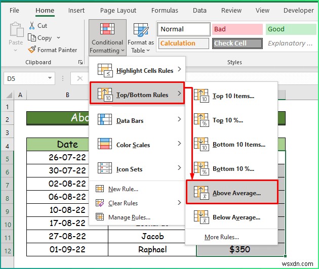 วิธีการใช้การจัดรูปแบบตามเงื่อนไขประเภทต่างๆ ใน ​​Excel