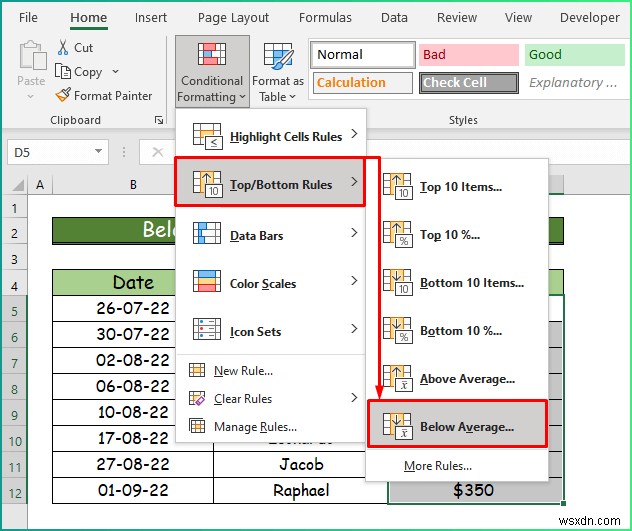 วิธีการใช้การจัดรูปแบบตามเงื่อนไขประเภทต่างๆ ใน ​​Excel