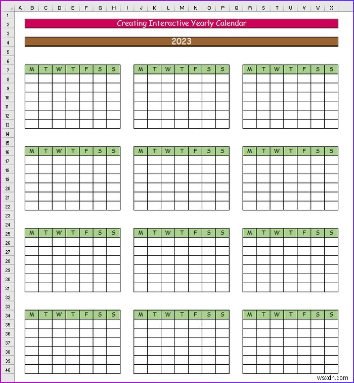 วิธีการสร้างปฏิทินเชิงโต้ตอบใน Excel (2 วิธีง่ายๆ)