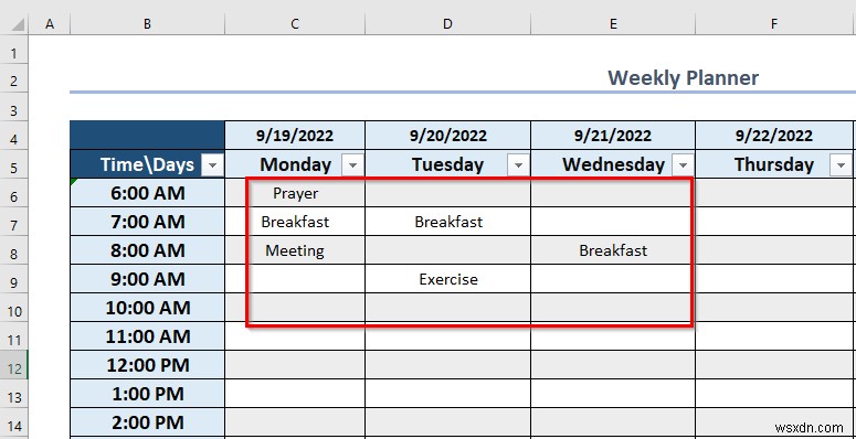 วิธีสร้างปฏิทินรายสัปดาห์ใน Excel (3 วิธีที่เหมาะสม)