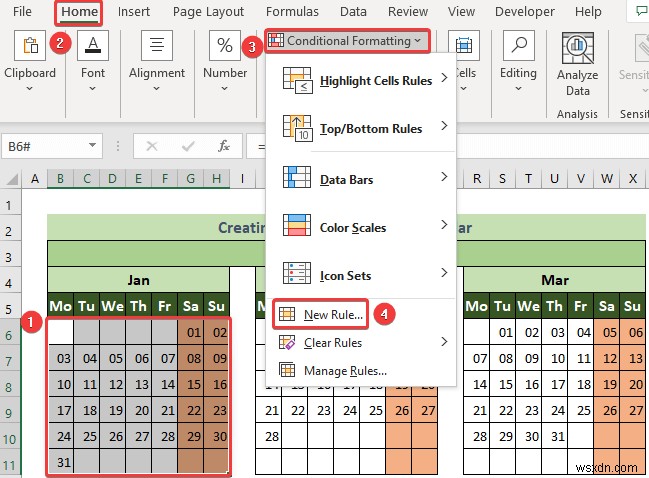 วิธีสร้างปฏิทินรายเดือนใน Excel (3 วิธีที่มีประสิทธิภาพ)