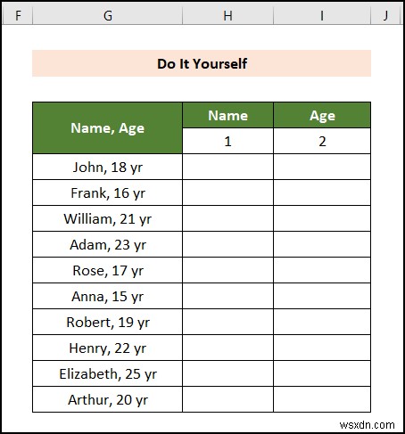 วิธีการแปลงข้อความเป็นคอลัมน์โดยไม่ต้องเขียนทับใน Excel