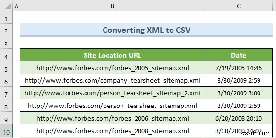 Cách chuyển đổi XML thành cột trong Excel (4 cách phù hợp)
