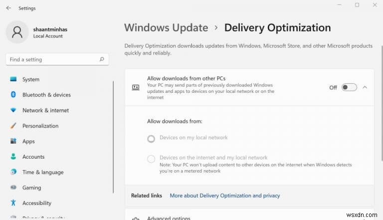 Cách tắt Tối ưu hóa phân phối trên Windows 11