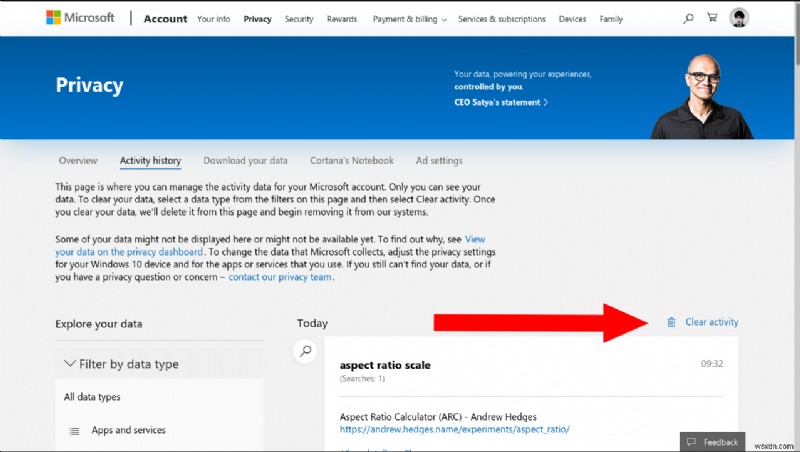 Cách xem và xóa lịch sử tìm kiếm trên Bing của bạn 