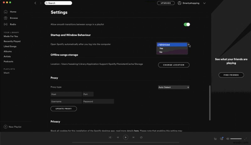 Cách ngăn Spotify mở khi khởi động - Mac
