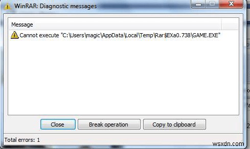 Cách sửa lỗi WinRAR không thể thực thi tệp trên Windows 10