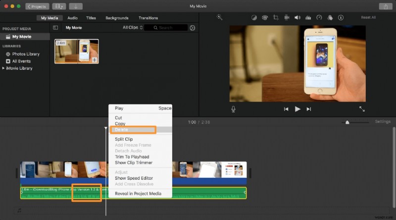 วิธีการลบเสียงออกจากวิดีโอคลิปบน Mac