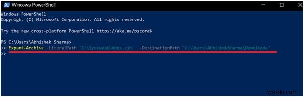 Cách nén/giải nén tệp bằng Powershell trên Windows 10