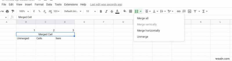 วิธียกเลิกการผสานเซลล์ใน Google ชีต (คำแนะนำฉบับย่อ)