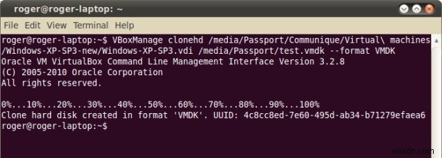 วิธีแปลง VirtualBox VDI เป็นดิสก์ VMware VMDK