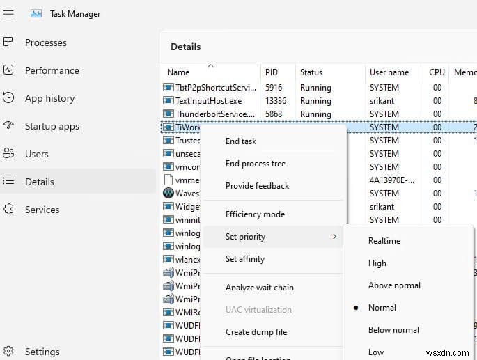 Windows Modules Installer Worker การใช้งาน CPU สูงบน Windows 11